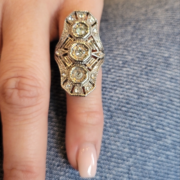 Source Unknown Jewelry - Vintage Art Deco Style Estate Antique Victorian Ring Multi Stones Sz 3